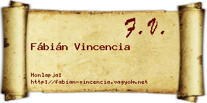 Fábián Vincencia névjegykártya
